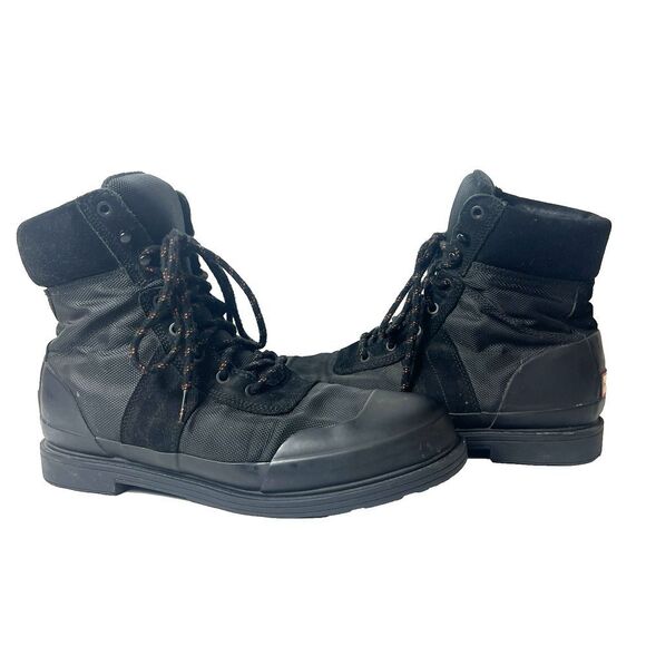 Hunter Boots Black Combat Military Lace Up Boot 6.5" Mens Sz 11 Synthetic/Rubber - Picture 4 of 12